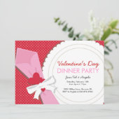 Valentijnsdag Dinner Party Kaart (Staand voorkant)