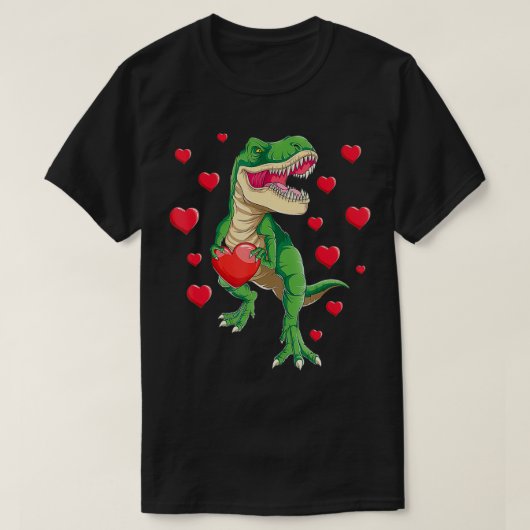 Valentijnsdag Dinosaur Gift Love Heart Tre Gift B T-shirt (Design voorkant)