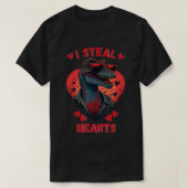 Valentijnsdag Dinosaur I Steal Hearts Boys T Rex T-shirt (Design voorkant)