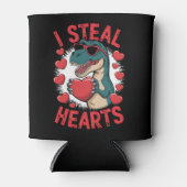 Valentijnsdag Dinosaur I Steal Hearts Love rex Blikjeskoeler (Voorkant)