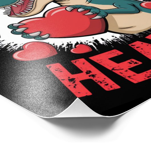 Valentijnsdag Dinosaur I Steal Hearts Love rex Foto Afdruk (Hoek)