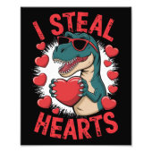 Valentijnsdag Dinosaur I Steal Hearts Love rex Foto Afdruk (Voorkant)