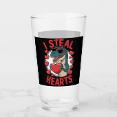 Valentijnsdag Dinosaur I Steal Hearts Love rex Glas (Voorkant)