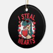 Valentijnsdag Dinosaur I Steal Hearts Love rex Keramisch Ornament (Links)