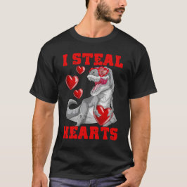 Valentijnsdag Dinosaur I Steal Hearts Love rex T-shirt