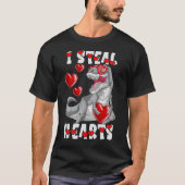 Valentijnsdag Dinosaur I Steal Hearts Love rex T-shirt (Voorkant)