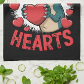 Valentijnsdag Dinosaur I Steal Hearts Love rex Theedoek (Gevouwen)