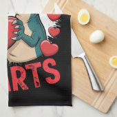 Valentijnsdag Dinosaur I Steal Hearts Love rex Theedoek (Quarter Fold)