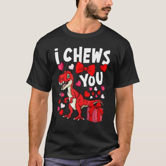 Valentijnsdag Dinosaur Rex Costume f T-shirt (Voorkant)