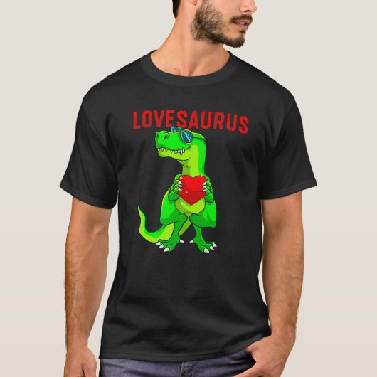 Valentijnsdag Dinosaur T Rex Boys Valentijn Kinder T-shirt (Voorkant)