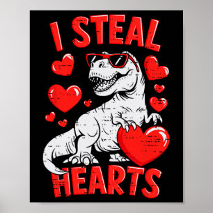 Valentijnsdag Dinosaur T Rex Hart Tiener Jongens M Poster