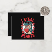 Valentijnsdag Dinosaurus Ik Steel Harten Liefde T  Notitiekaartje (Voorkant / Achterkant in situ)