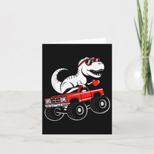 Valentijnsdag Dinosaurus Monster Truck Boys Kinder Kaart