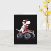 Valentijnsdag dinosaurus monstertruck met hart B Kaart (Gele Bloem)