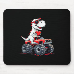 Valentijnsdag dinosaurus monstertruck met hart B Muismat