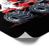 Valentijnsdag dinosaurus monstertruck met hart B Poster (Hoek)