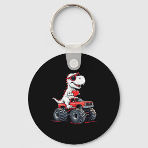 Valentijnsdag dinosaurus monstertruck met hart B Sleutelhanger