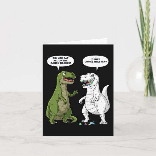 Valentijnsdag Dinosaurus T Rex Fun Hearts Meisjes  Kaart (Voorkant)