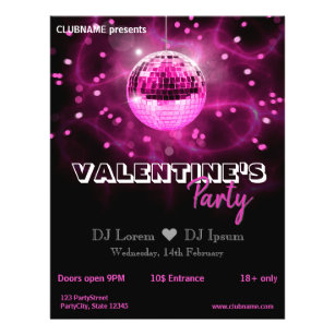 Valentijnsdag Disco Ball - Party Flyer