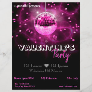 Valentijnsdag Disco Ball - Party Flyer