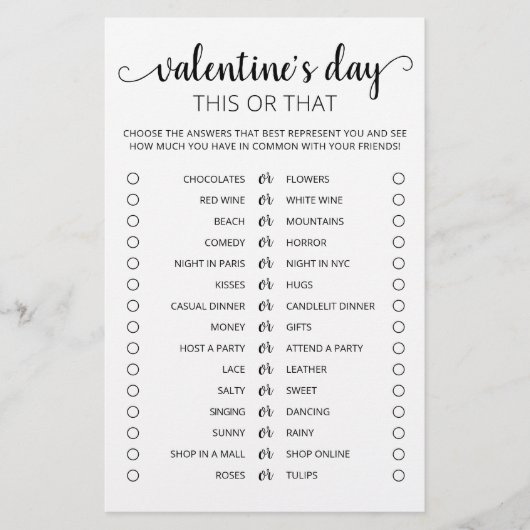 Valentijnsdag Dit of dat Game Editable game (Voorkant)