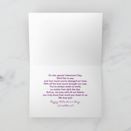 VALENTIJNSDAG - DOCHTER - HARTEN - FUCHSIA FEESTDAGEN KAART (Binnen)