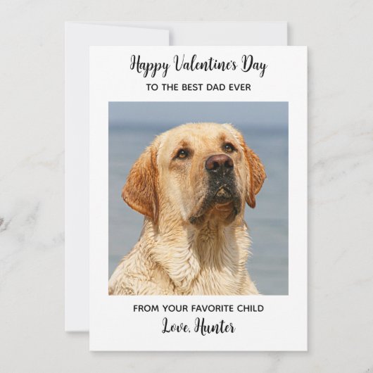 Valentijnsdag DOG DAD Cute Personalized Pet Photo Feestdagenkaart (Voorkant)