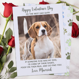 Valentijnsdag DOG DAD Funny Custom Pet Photo Feestdagenkaart