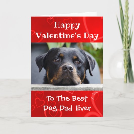 Valentijnsdag Dog Dad Worlds Best Ever Pet Photo Feestdagen Kaart (Voorkant)