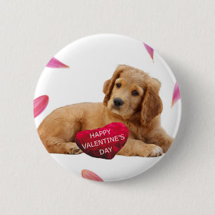 Valentijnsdag Dog Foto Ronde Button 5,7 Cm