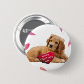 Valentijnsdag Dog Foto Ronde Button 5,7 Cm (Voorkant /achterkant)