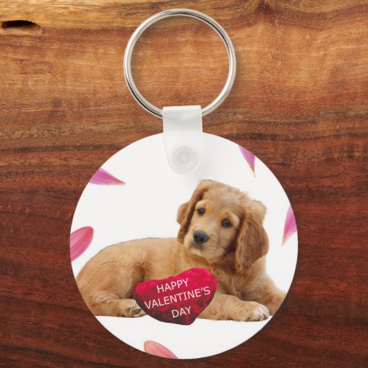 Valentijnsdag Dog Foto Sleutelhanger (Voorkant)