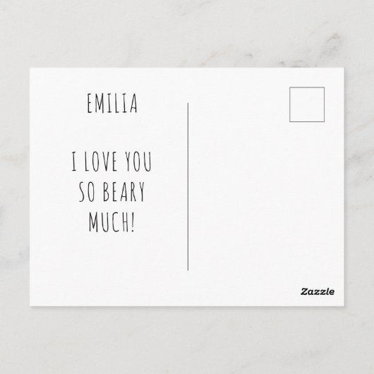 Valentijnsdag Dog Holding Heart Waterverf Sweet Briefkaart (Achterkant)