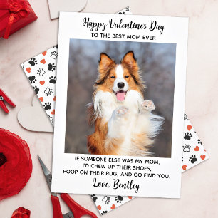 Valentijnsdag DOG MOM Custom Funny Pet Photo Feestdagenkaart
