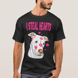 Valentijnsdag Dogs Hearts Kiss Lips Bull Terrier T-shirt