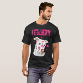 Valentijnsdag Dogs Hearts Kiss Lips Bull Terrier T-shirt (Voorkant volledig)