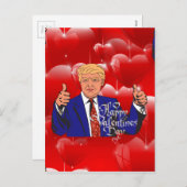 Valentijnsdag donald trump feestdagenkaart (Voorkant / Achterkant)