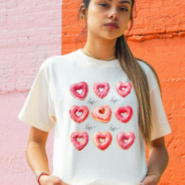 Valentijnsdag Donut Liefde Etenliefhebber Tri-Blend Shirt