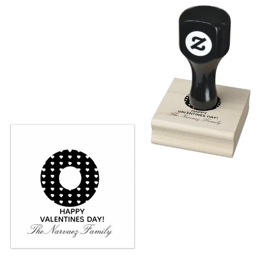 Valentijnsdag Donut Logo Stempel (Gestempeld)