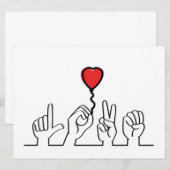 Valentijnsdag. Doof, gebarentaal love - liefde. (Voorkant / Achterkant)