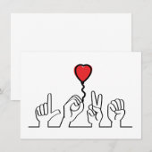 Valentijnsdag. Doof, gebarentaal love - liefde. (Voorkant / Achterkant)
