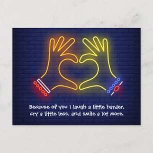 Valentijnsdag door jou neon briefkaart