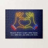 Valentijnsdag door jou neon legpuzzel (Horizontaal)