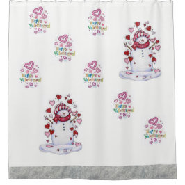 Valentijnsdag Douchegordijn Sneeuwman