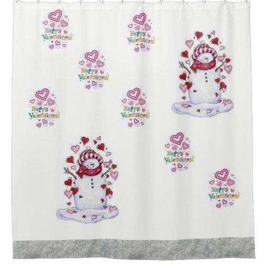 Valentijnsdag Douchegordijn Sneeuwman (Voorkant)