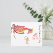 Valentijnsdag Dragon-briefkaart Feestdagenkaart (Staand voorkant)