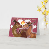 Valentijnsdag Dragons Kaart (Gele Bloem)