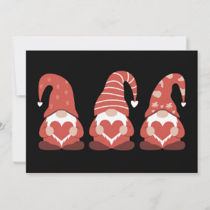 Valentijnsdag Drie Schattige Kabouters Die Hart Va Kaart