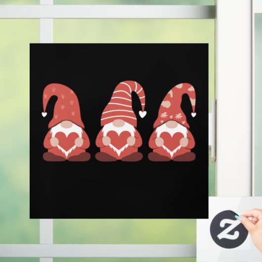 Valentijnsdag Drie Schattige Kabouters Die Hart Va Raamsticker (Huis)