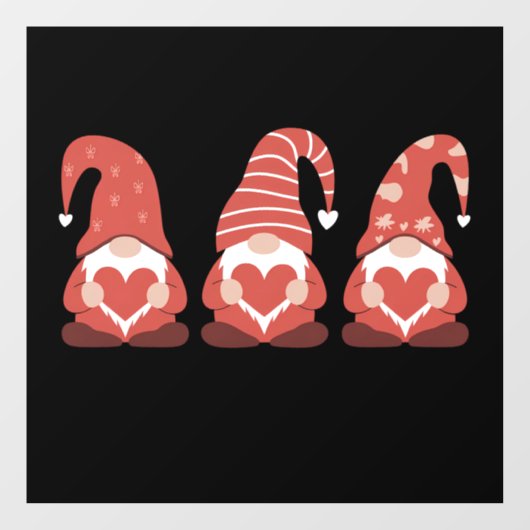 Valentijnsdag Drie Schattigee kabouters die het ha Raamsticker (Vel)